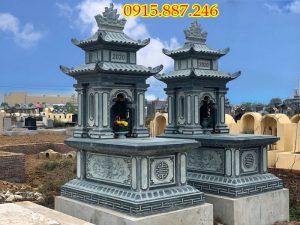 mộ đá xanh rêu cao cấp